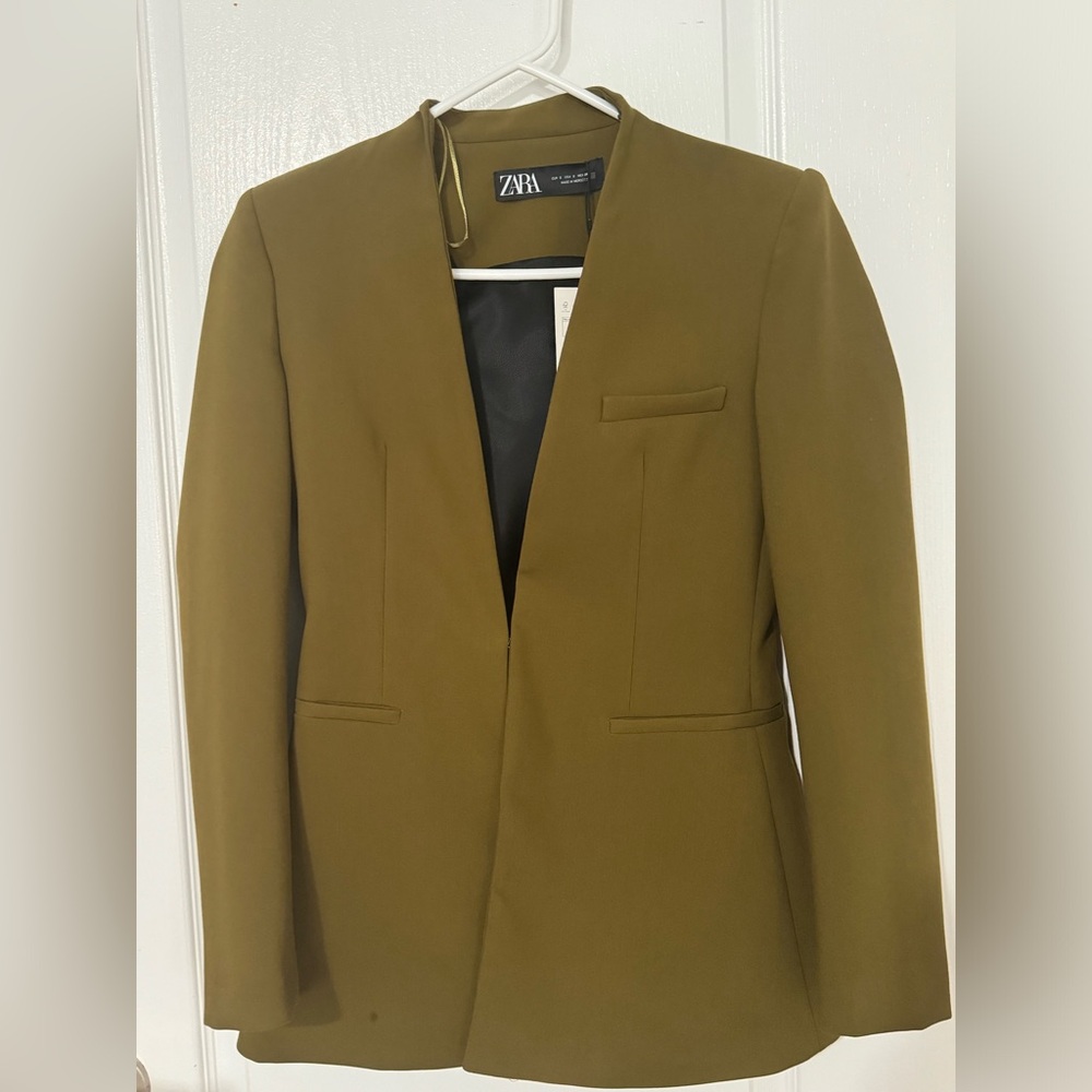 Zara collarless blazer